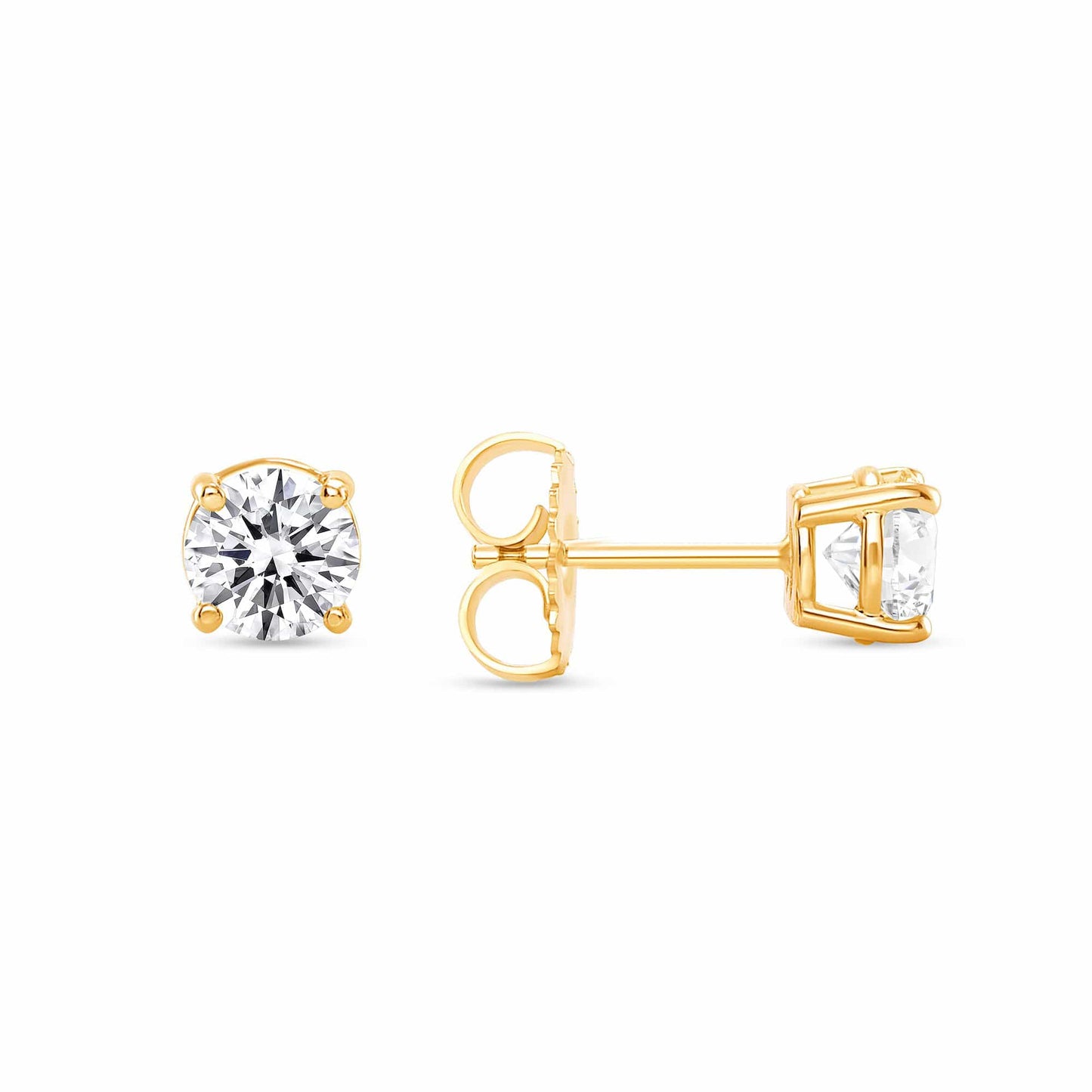0.18 Carat Total Weight Round Natural Diamond Screwback Stud Earrings for W  人気の定番ラインから