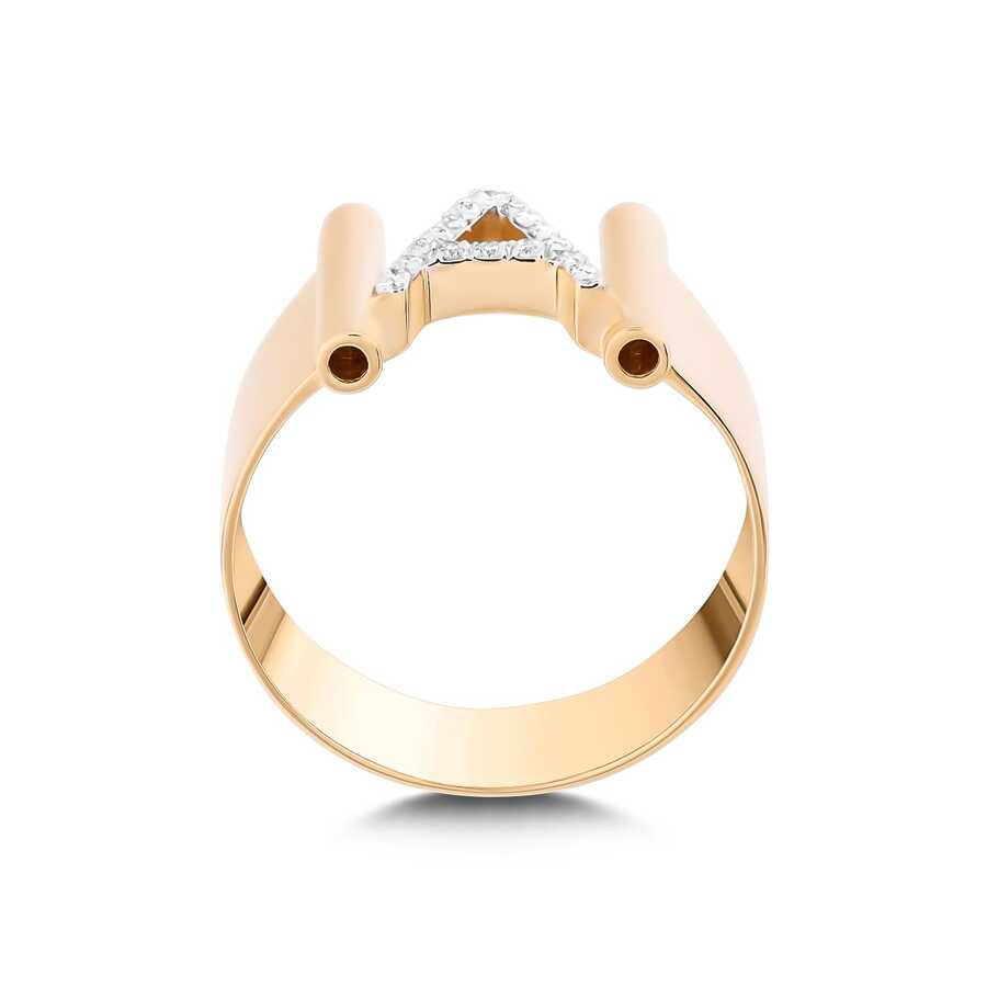 Diamond Initial Cigar Ring - Happy Jewelers Fine Jewelry Lifetime Warranty