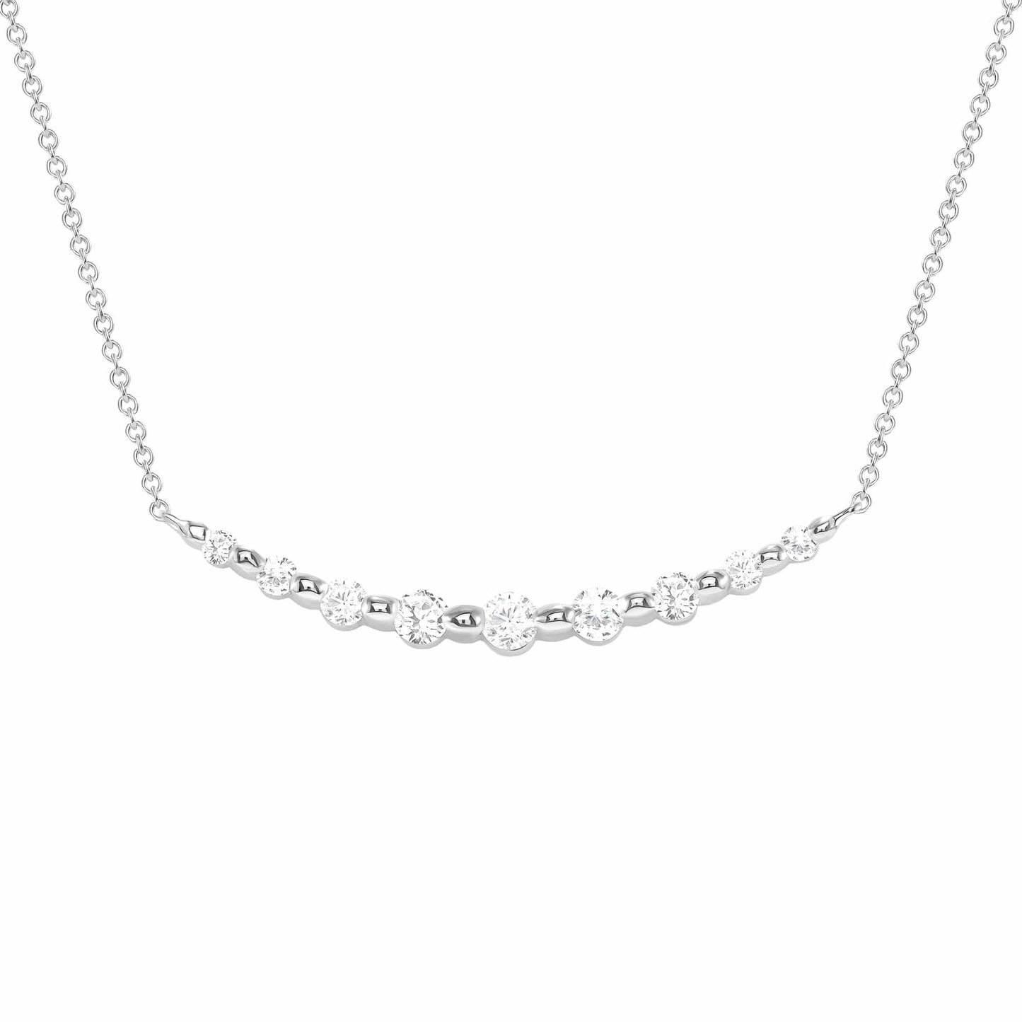 18K White Gold Diamond Necklace Set - 2215301
