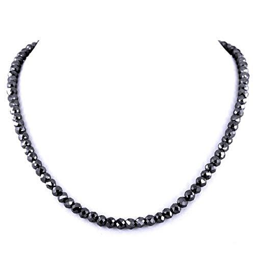 White Gold Necklace with Black Diamond | KLENOTA