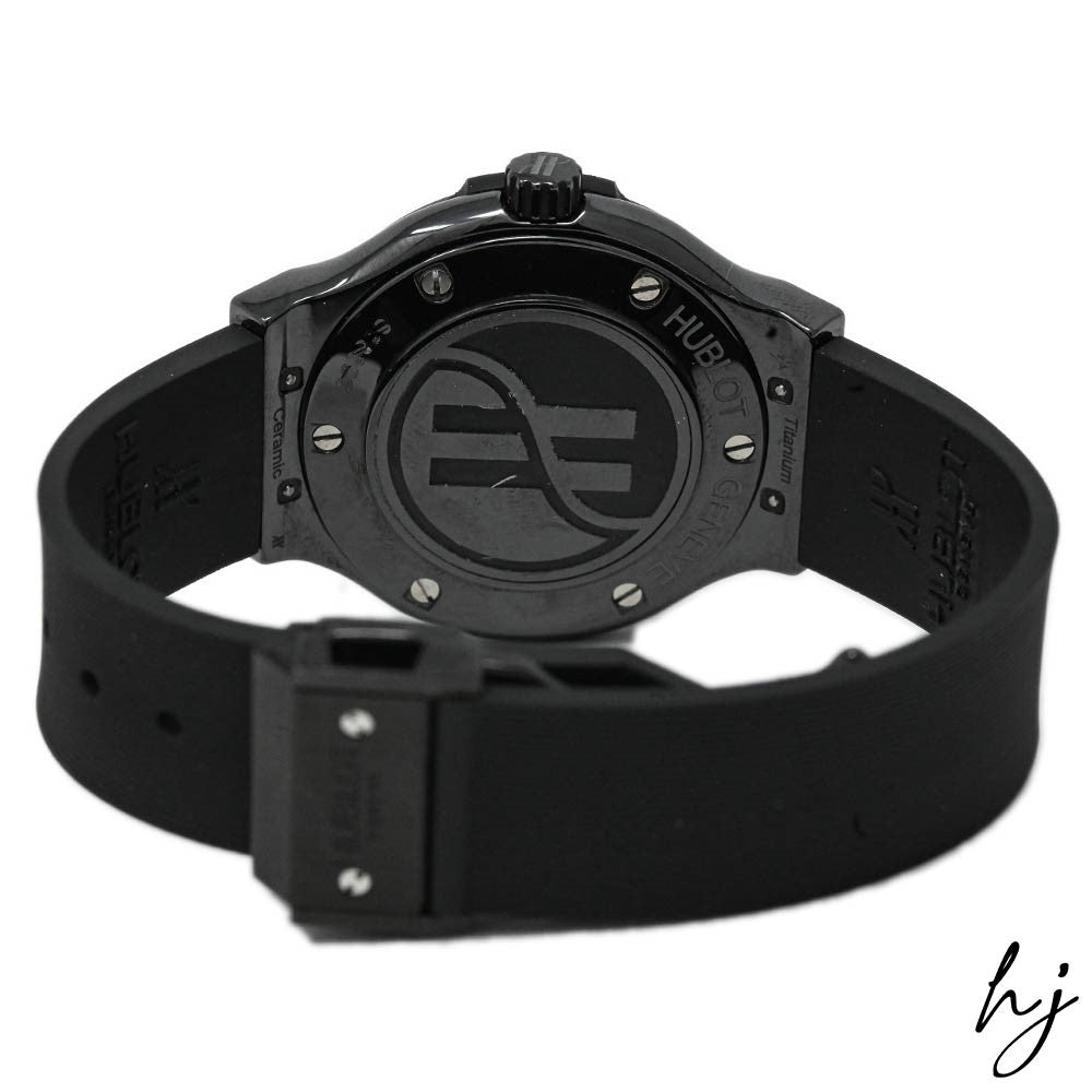 Hublot Unisex Classic Fusion Black Ceramic 38mm Black Stick Dial Watch Reference #: 561.CM.1770.RX - Happy Jewelers Fine Jewelry Lifetime Warranty