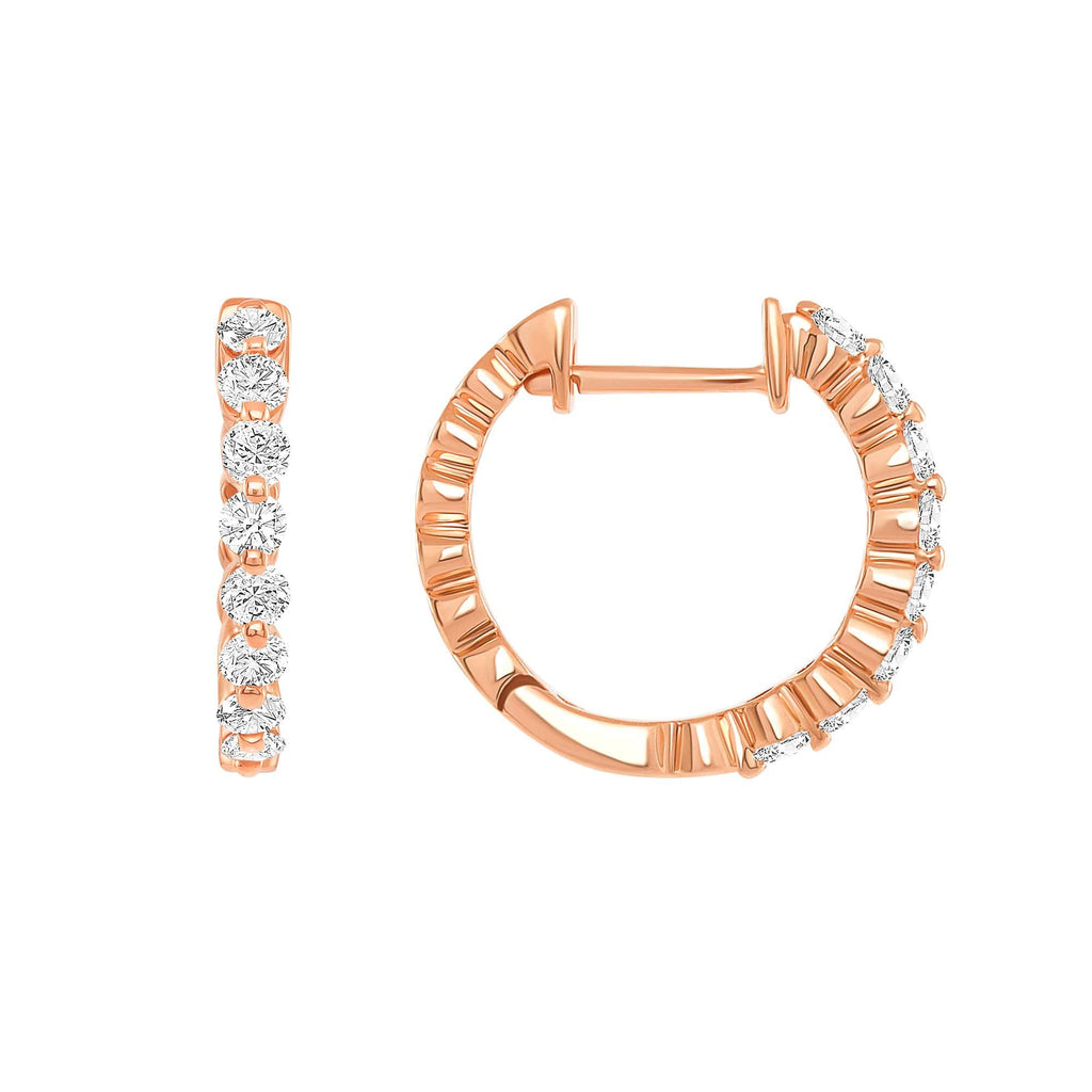 Shared Prong Mini Hoops - Happy Jewelers Fine Jewelry Lifetime Warranty