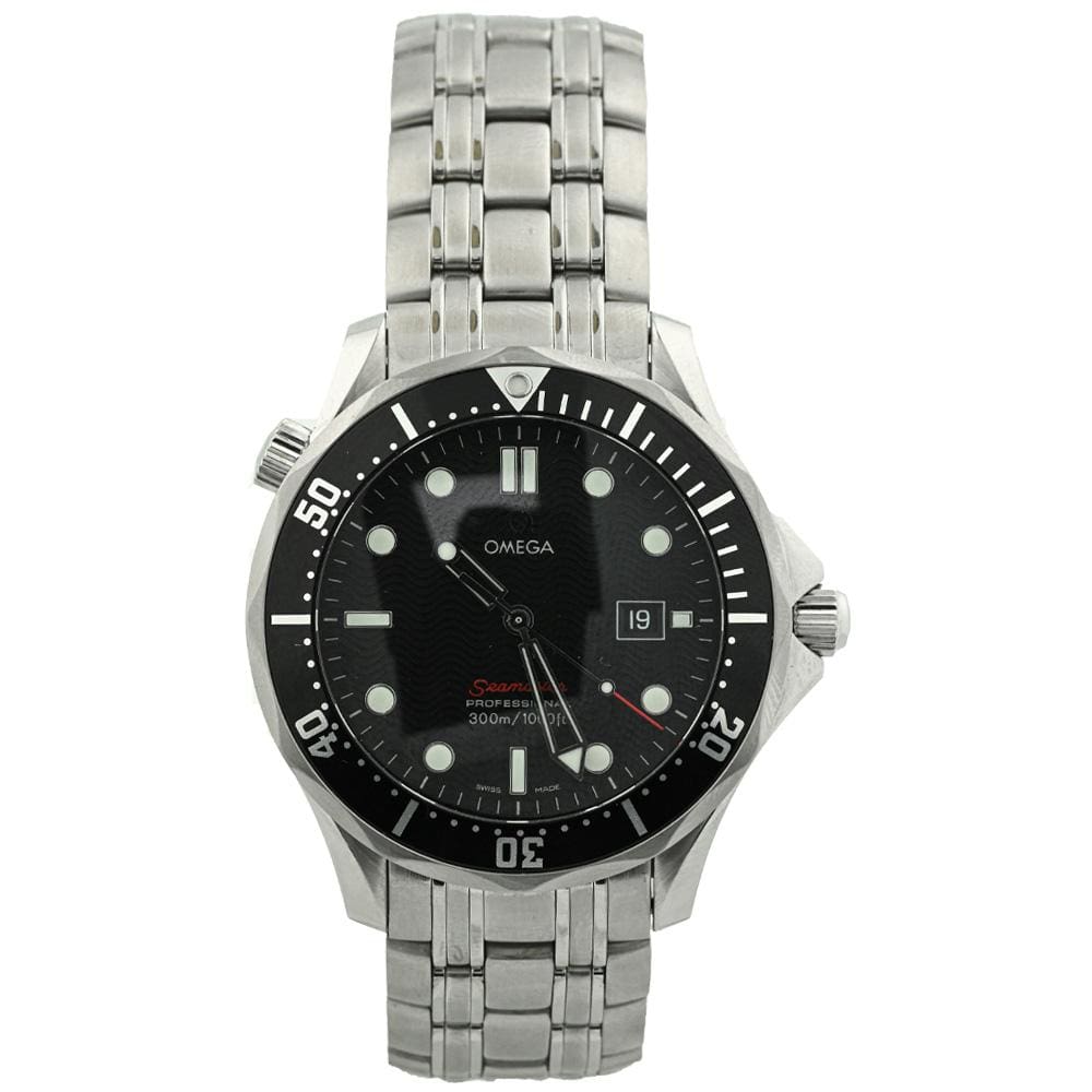 Omega Mens Seamaster 300m Quartz Stainless Steel 41mm Black Dot Dial Watch Reference #: 212.30.41.61.01.001 - Happy Jewelers Fine Jewelry Lifetime Warranty