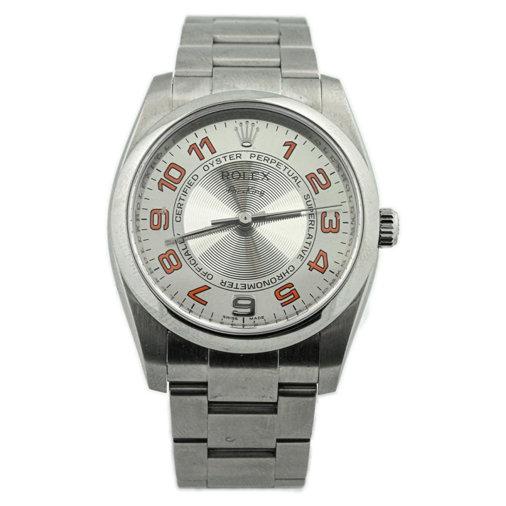 Load image into Gallery viewer, Rolex Mens Air-King Stainless Steel 34mm Silver Arabic Dial Watch Reference #: 114200 - Happy Jewelers Fine Jewelry Lifetime Warranty
