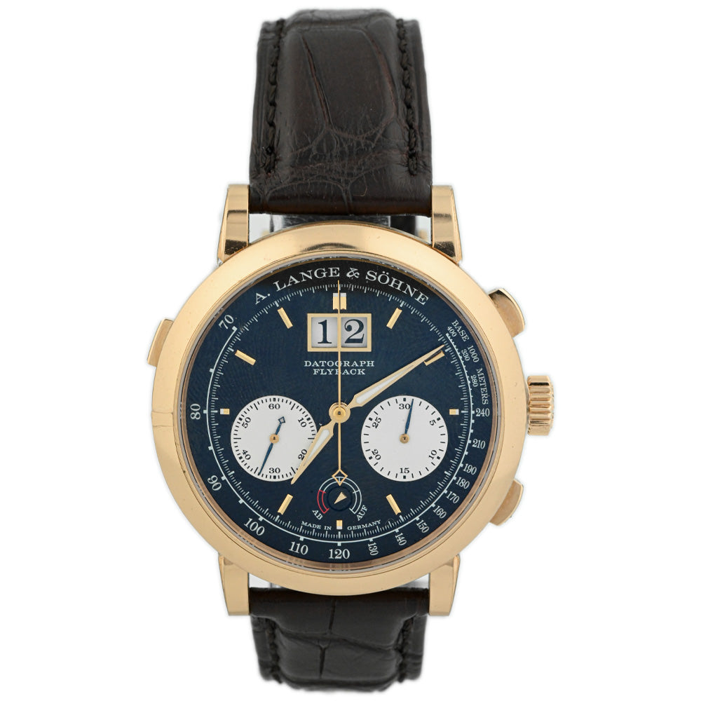 A. Lange & Sohne Men's DATOGRAPH UP/DOWN 18K Pink Gold 41mm Black Stick Dial Watch Reference #: 405.031 - Happy Jewelers Fine Jewelry Lifetime Warranty