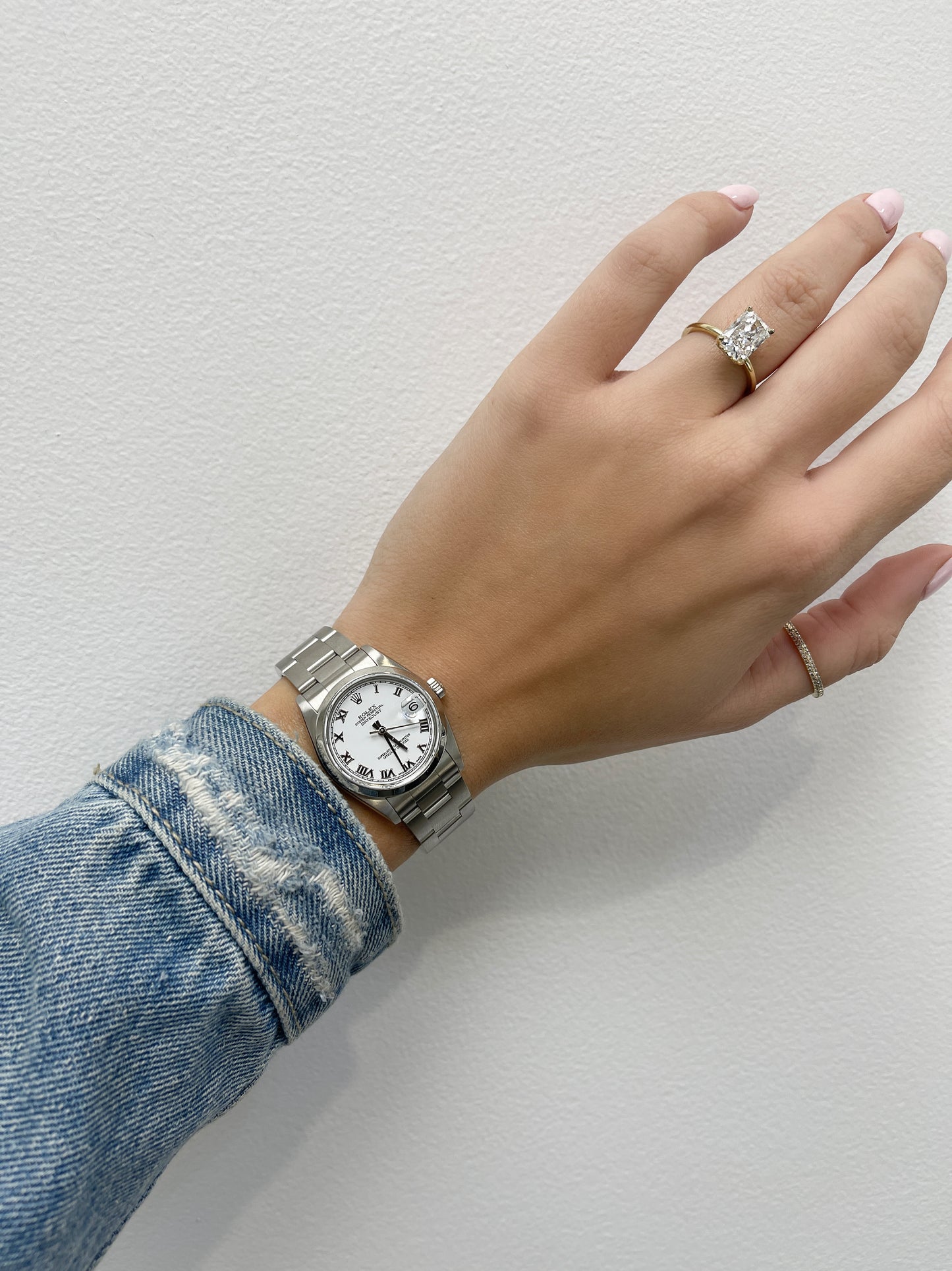 Rolex Lady-Datejust Stainless Steel 31mm White Roman Dial Watch Reference #: 78240 - Happy Jewelers Fine Jewelry Lifetime Warranty