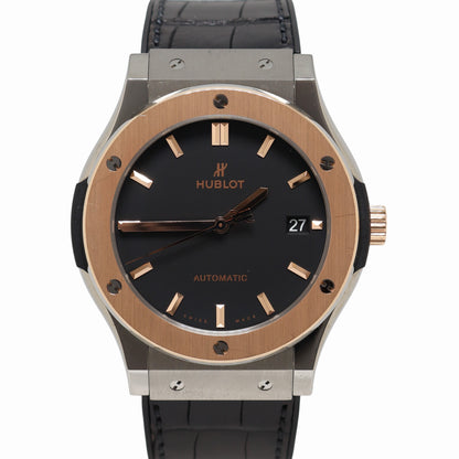 Hublot Classic Fusion Titanium 45mm Black Dial Watch Reference# 511.NO.1181.RX - Happy Jewelers Fine Jewelry Lifetime Warranty
