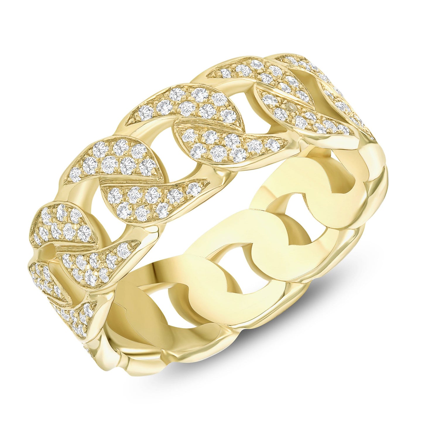 Cuban Link Cocktail Rings for Women 18K Gold Diamond Rings 1.00 CT TW  (G,VS1) - Walmart.com