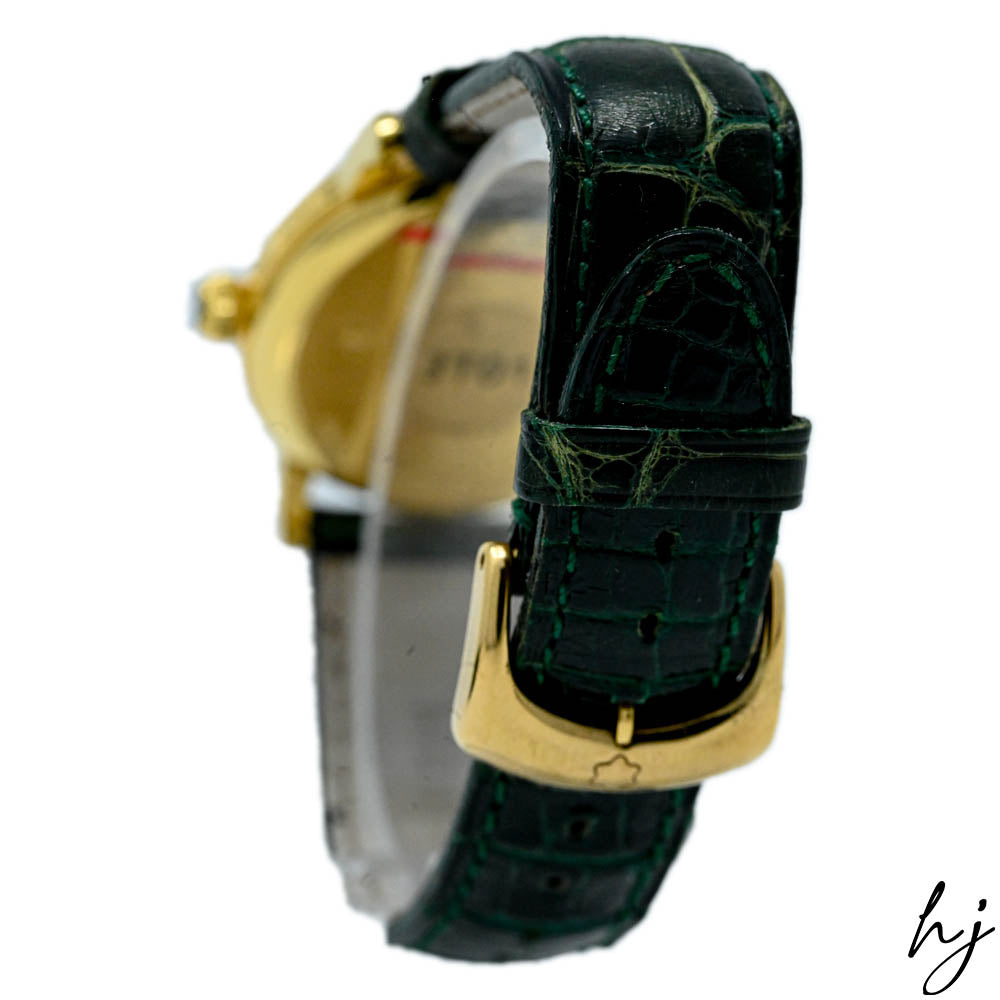 Montblanc Ladies Meisterstuck Gold-Plated Stainless Steel 32mm Green Arabic Dial Watch Reference #: 7005 - Happy Jewelers Fine Jewelry Lifetime Warranty