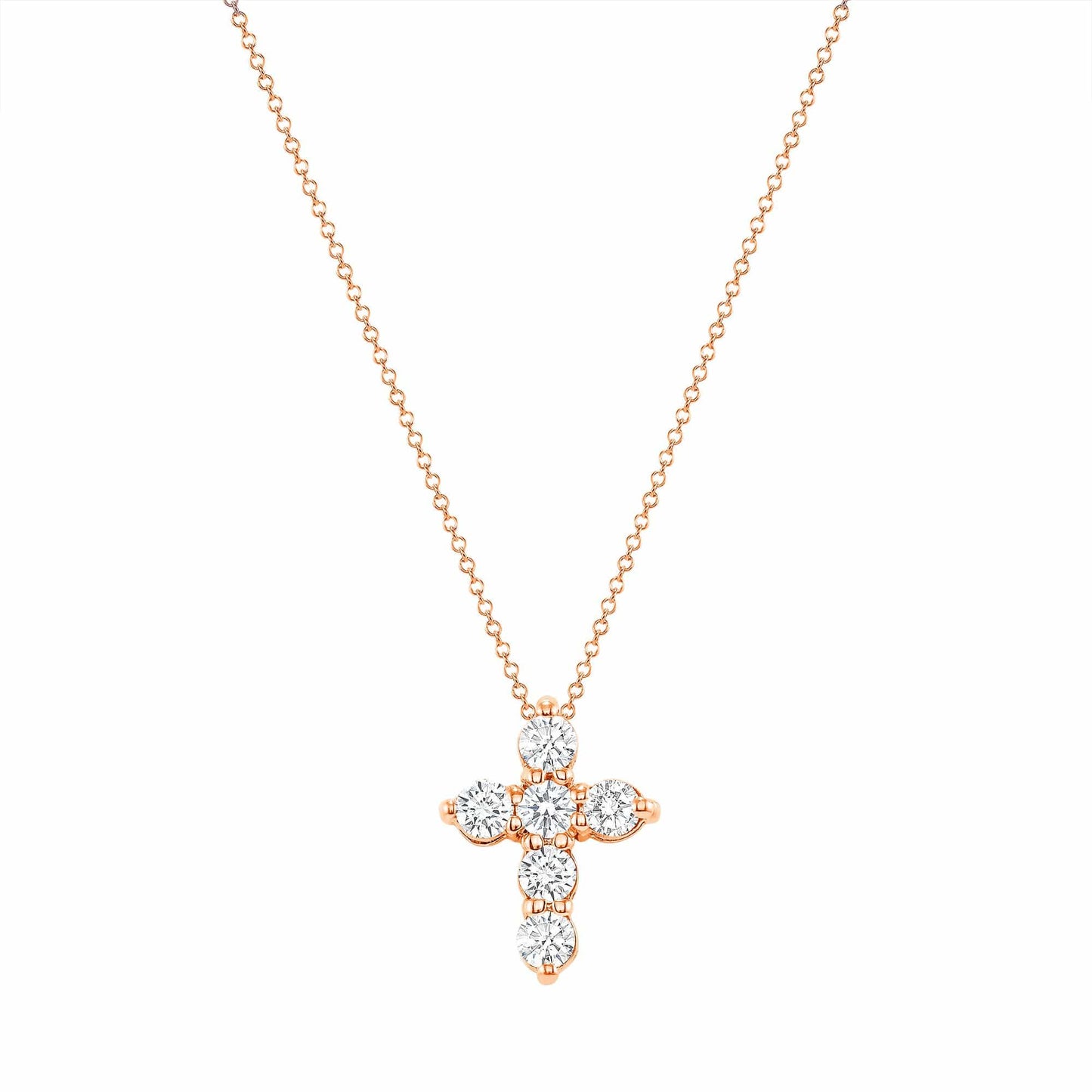 6 Stone Diamond Cross Necklace - Happy Jewelers Fine Jewelry Lifetime Warranty