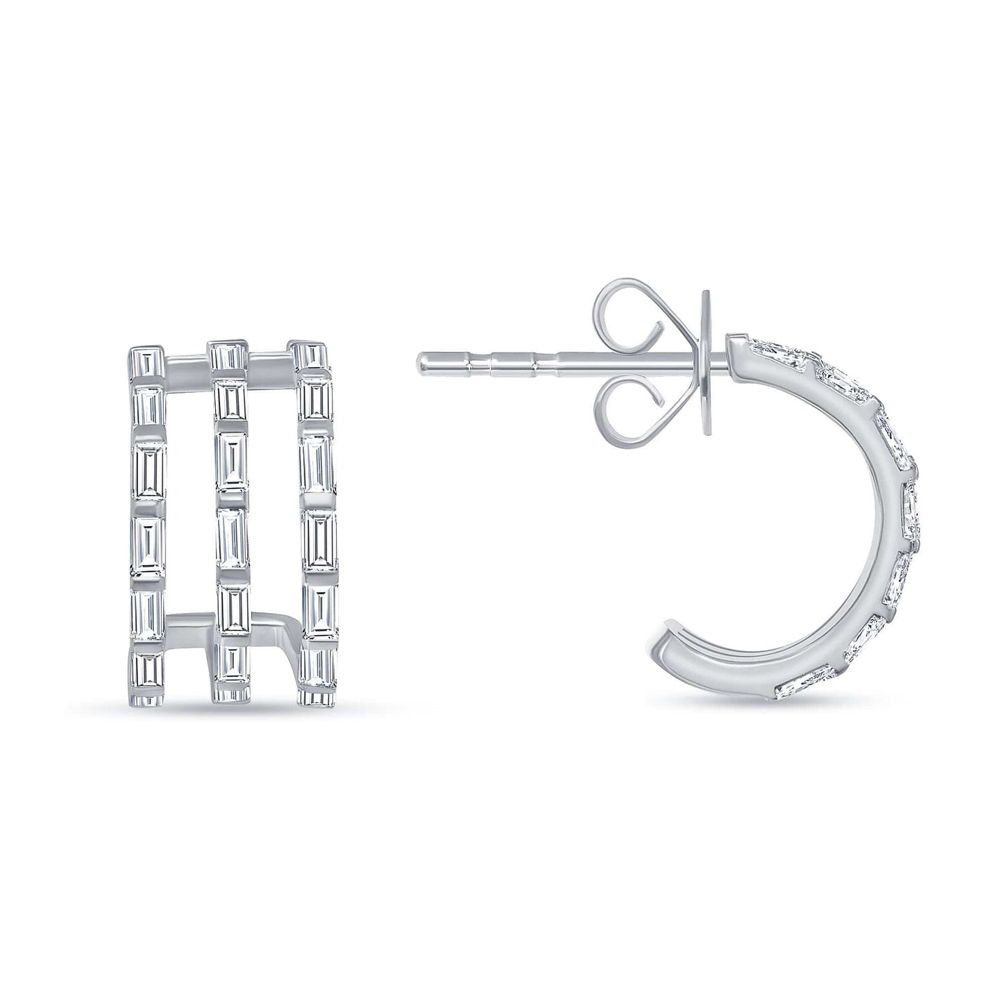 Triple Baguette Earrings - Happy Jewelers Fine Jewelry Lifetime Warranty