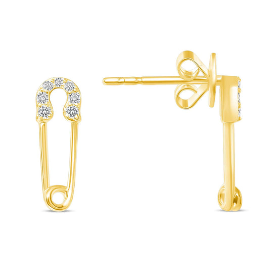 Load image into Gallery viewer, Mini Safety Pin Earrings - Happy Jewelers Fine Jewelry Lifetime Warranty
