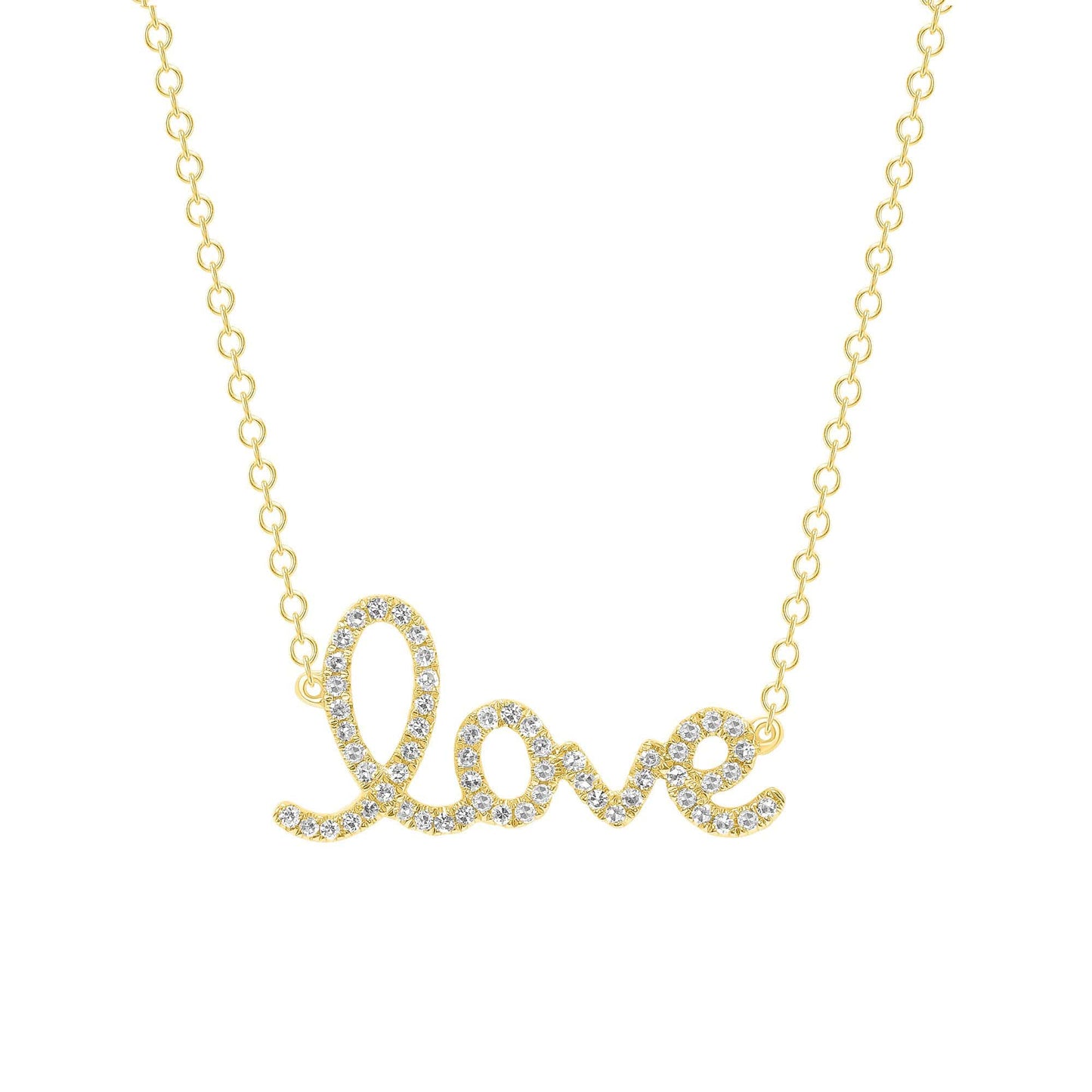 Large Diamond LOVE necklace - Happy Jewelers Fine Jewelry Lifetime Warranty