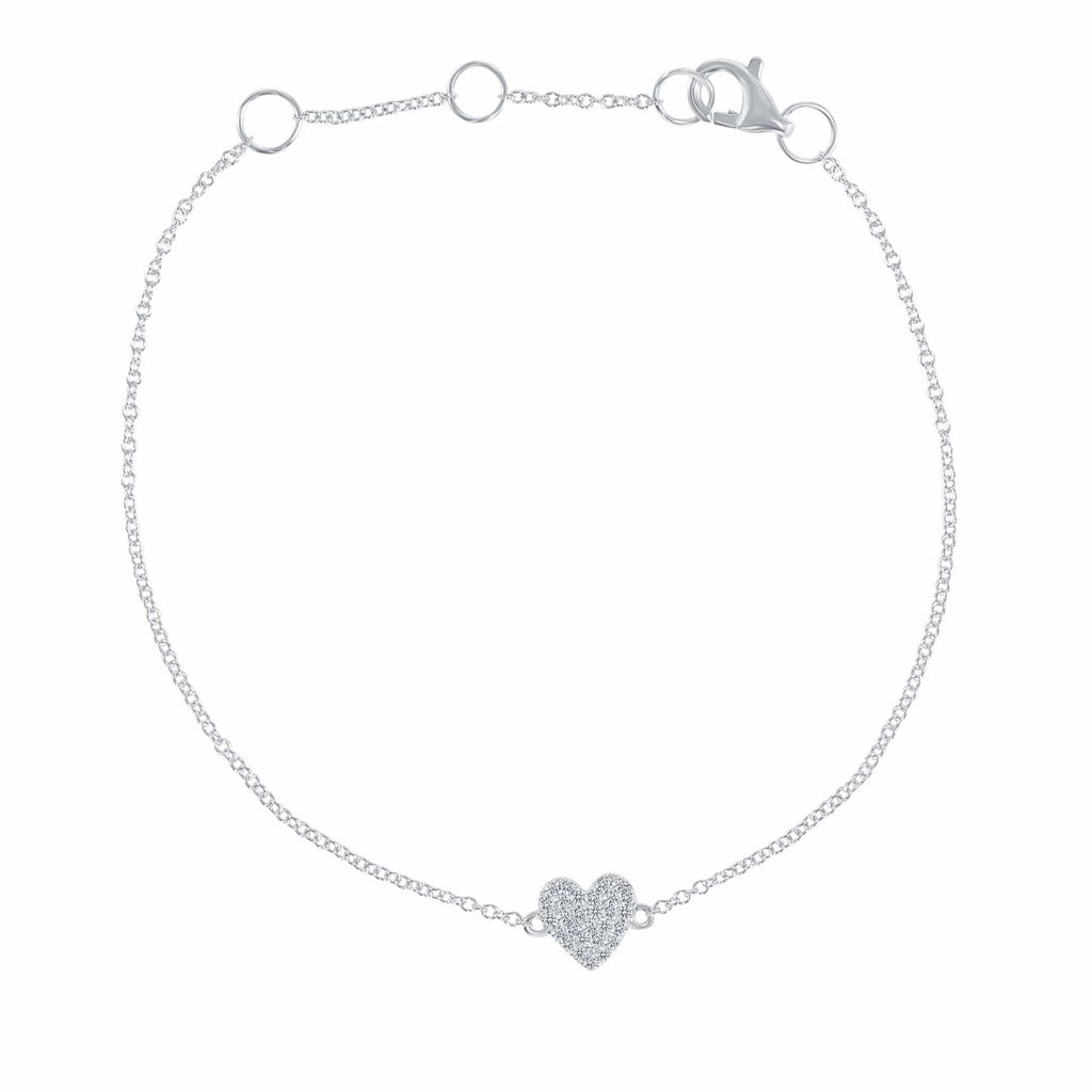 Mini Heart Pave Diamond Bracelet