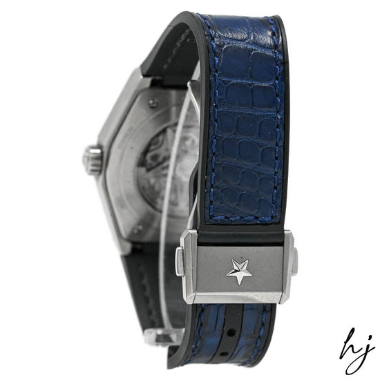 Zenith Men's Defy Classic Brushed Titanium 41mm Blue Skeleton Dial Watch Ref# 95.9000.670/78.R584 - Happy Jewelers Fine Jewelry Lifetime Warranty