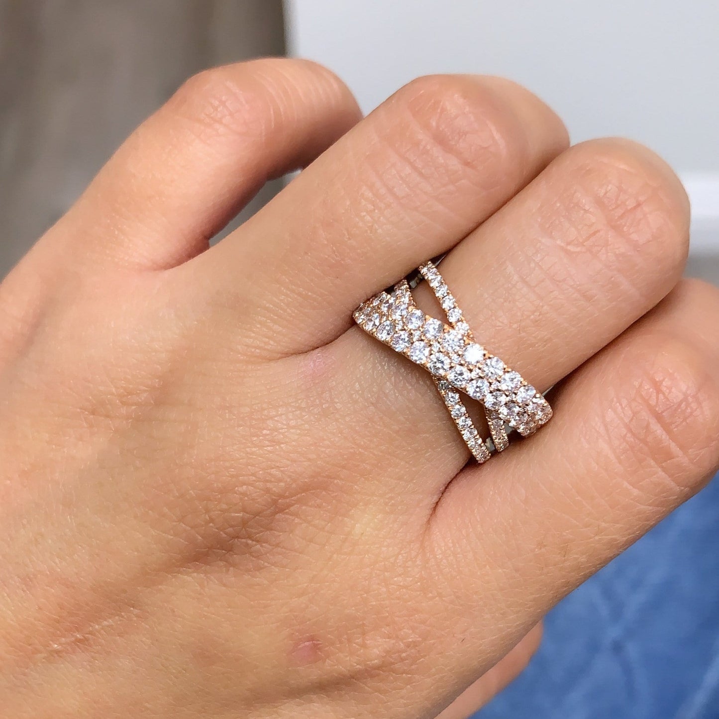 Diamond Criss Cross X Ring - Happy Jewelers Fine Jewelry Lifetime Warranty