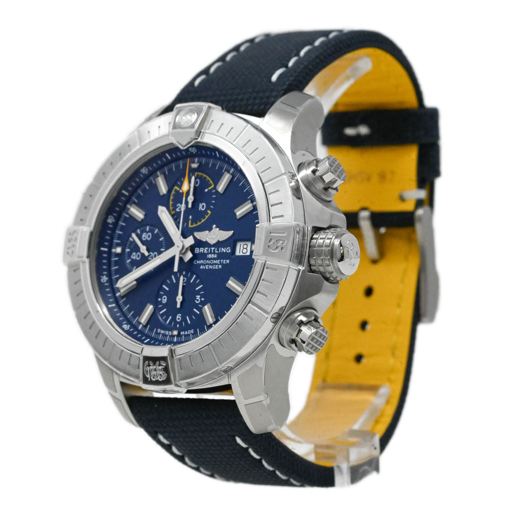 Load image into Gallery viewer, Breitling Men&amp;#39;s Avenger Stainless Steel 45mm Blue Chronograph Dial Watch Reference #: A13317 - Happy Jewelers Fine Jewelry Lifetime Warranty
