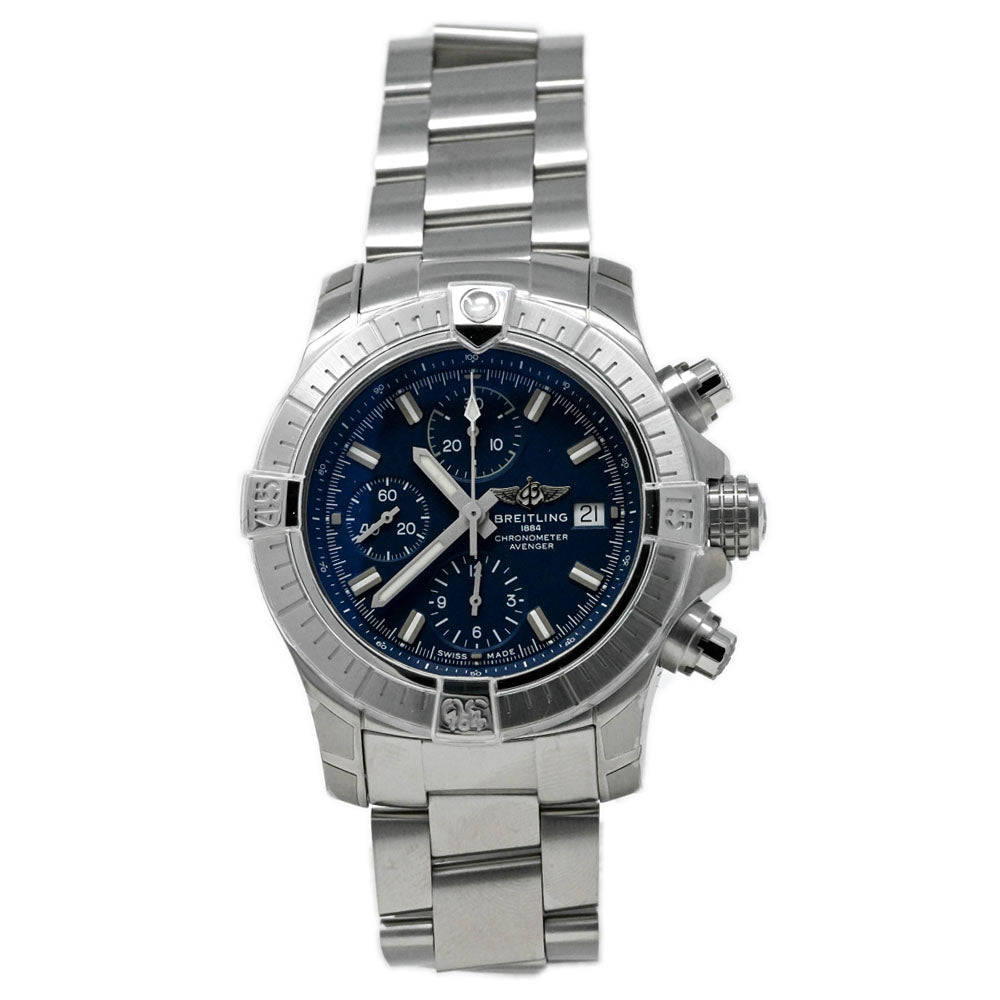 Breitling Men's Avenger Stainless Steel 43mm Blue Chronograph Dial Watch Reference #:A13385101C1A1 - Happy Jewelers Fine Jewelry Lifetime Warranty