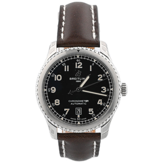 Breitling Men's Aviator 8 Stainless Steel 41mm Black Arabic Dial Watch Reference #: A173151A1B1X1 - Happy Jewelers Fine Jewelry Lifetime Warranty