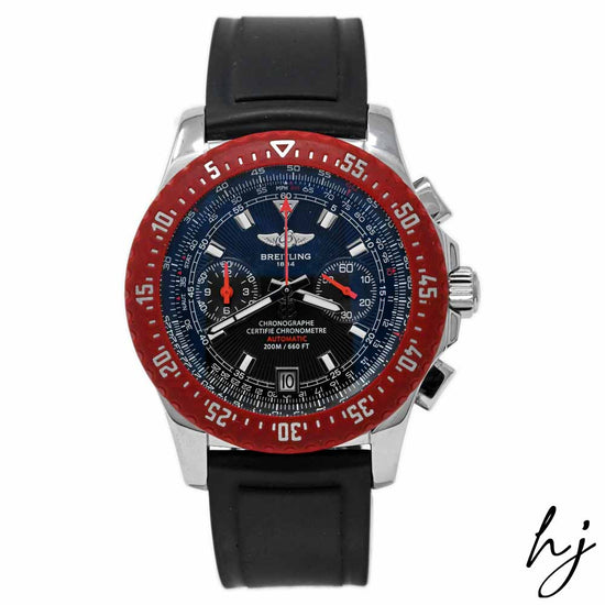 Load image into Gallery viewer, Breitling Men&amp;#39;s Skyracer Stainless Steel 43.5mm Black Chronograph Stick Dial Watch Reference #: A2736303-B823 - Happy Jewelers Fine Jewelry Lifetime Warranty
