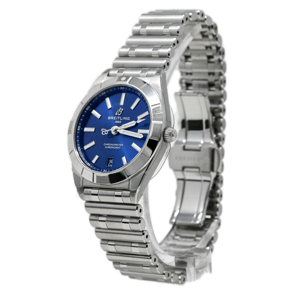 Load image into Gallery viewer, Breitling Ladies Quartz Chronomat Stainless Steel 32mm Blue Stick Dial Watch Reference #: A77310101C1A1 - Happy Jewelers Fine Jewelry Lifetime Warranty
