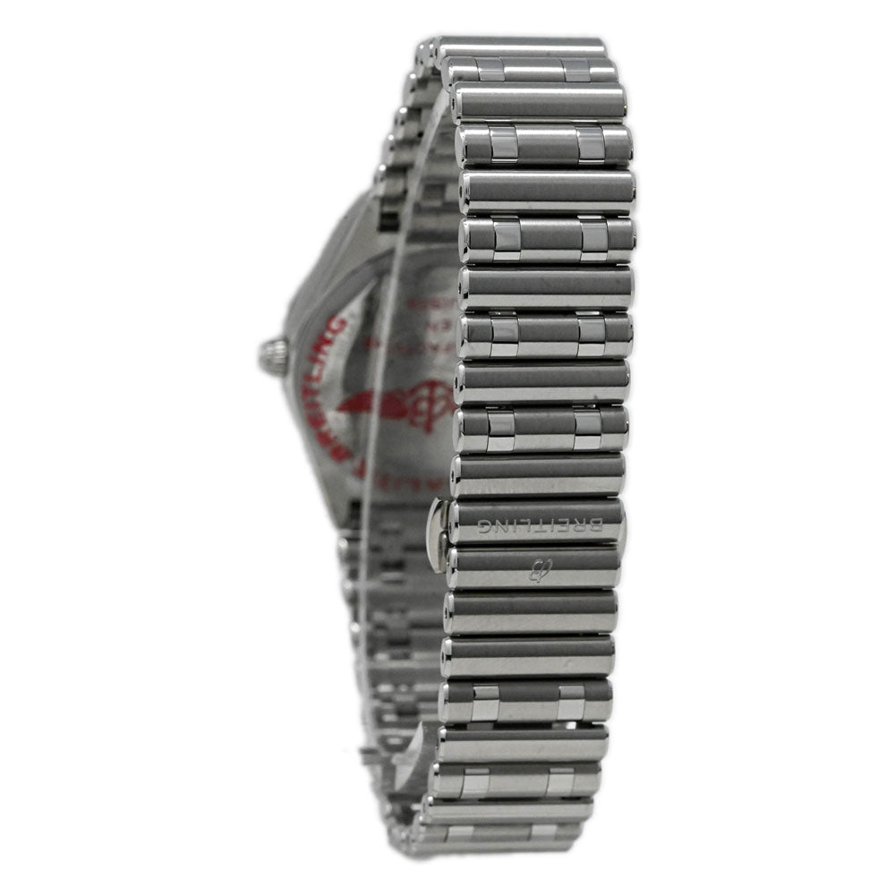 Breitling Ladies Quartz Chronomat Stainless Steel 32mm Blue Stick Dial Watch Reference #: A77310101C1A1 - Happy Jewelers Fine Jewelry Lifetime Warranty