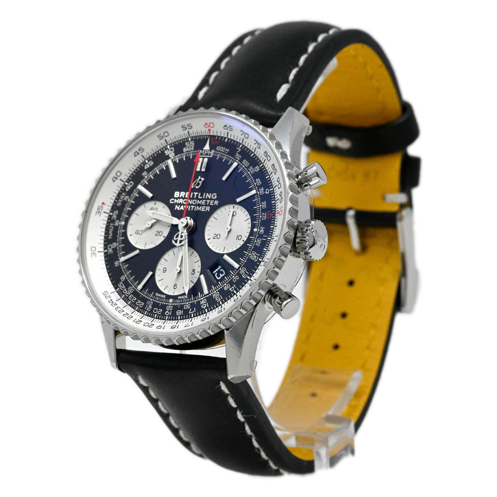 Load image into Gallery viewer, Breitling Men&amp;#39;s Navitimer Stainless Steel 43mm Black Chronograph Dial Watch Reference #: AB0121 - Happy Jewelers Fine Jewelry Lifetime Warranty
