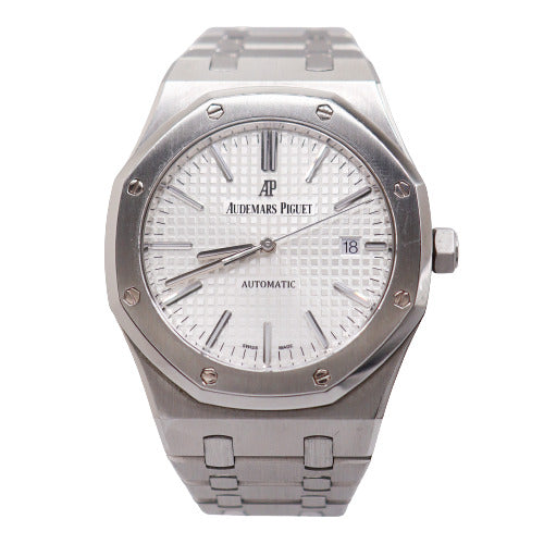 Load image into Gallery viewer, Audemars Piguet Men&amp;#39;s Royal Oak Stainless Steel 41mm Silver &amp;quot;Grande Tapisserie&amp;quot; Dial Watch Reference #:15400ST.OO.1220ST.02 - Happy Jewelers Fine Jewelry Lifetime Warranty
