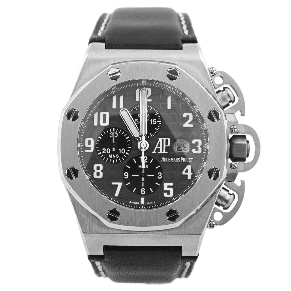 Audemars Piguet Men's Terminator 3 Royal Oak Offshore Titanium 48mm Black Arabic Dial Watch Reference #: 25863TI.OO.A001CU.01 - Happy Jewelers Fine Jewelry Lifetime Warranty