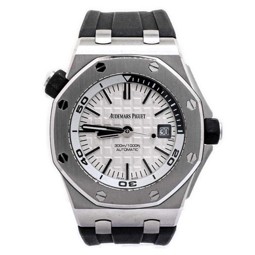 Load image into Gallery viewer, Audemars Piguet Men&amp;#39;s Stainless Steel 42mm White Stick Dial Watch Reference #: 15710ST.OO.A002CA.02 - Happy Jewelers Fine Jewelry Lifetime Warranty

