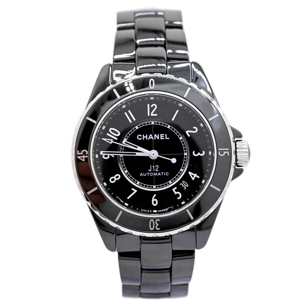 Chanel Men's J12 Black Ceramic 41mm Black Dial Watch Ref: #H5697 - Happy Jewelers Fine Jewelry Lifetime Warranty