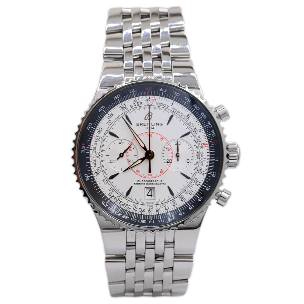 Breitling Men's Montbrilliant Stainless Steel 47mm White Chronograph Dial Watch Reference #:  A2334024-G631SS - Happy Jewelers Fine Jewelry Lifetime Warranty