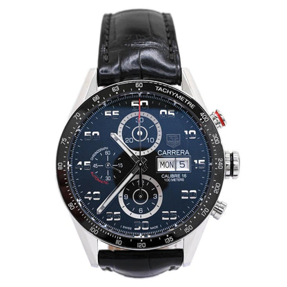 Tag Heuer Men's Carrera Stainless Steel 43MM Black Chronograph Dial Watch Reference #: CV2A1R.RQH5747 - Happy Jewelers Fine Jewelry Lifetime Warranty