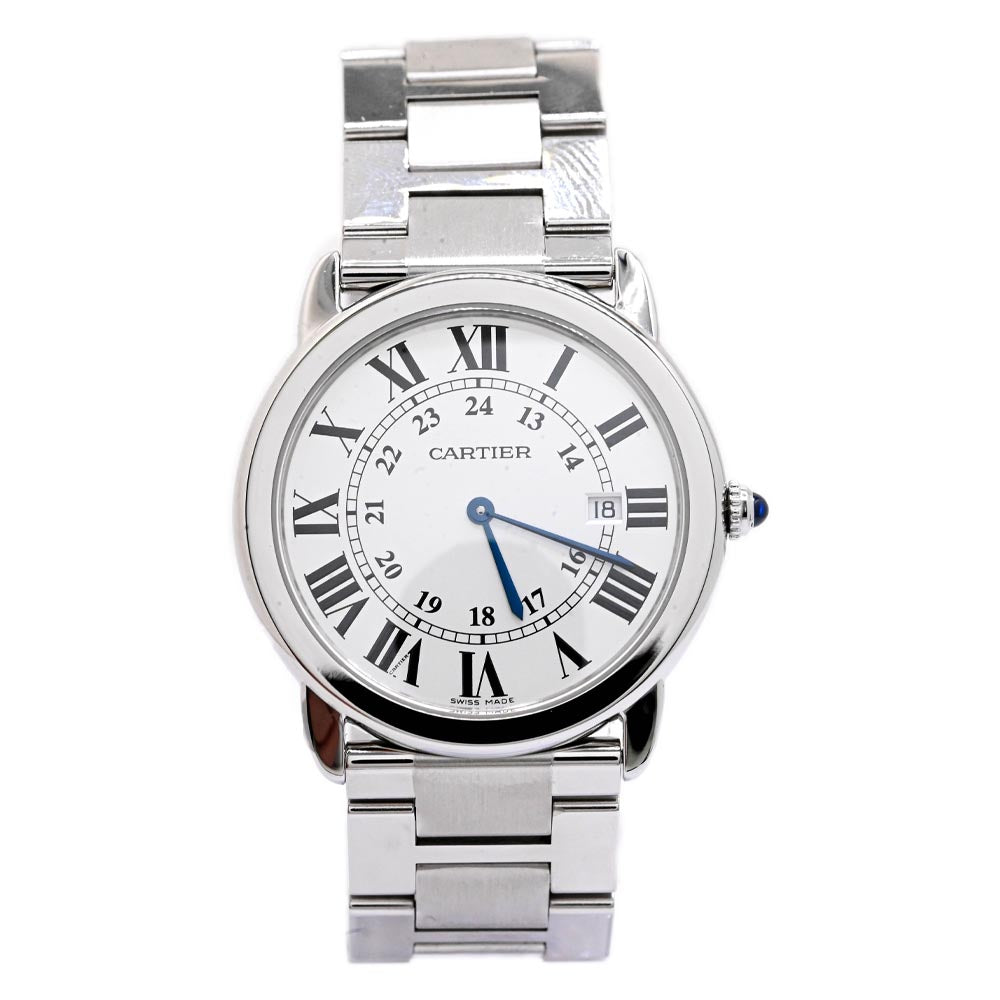 Cartier Unisex Ronde Solo Stainless Steel 36mm Silver Roman dial Watch Reference #: W6701005 - Happy Jewelers Fine Jewelry Lifetime Warranty