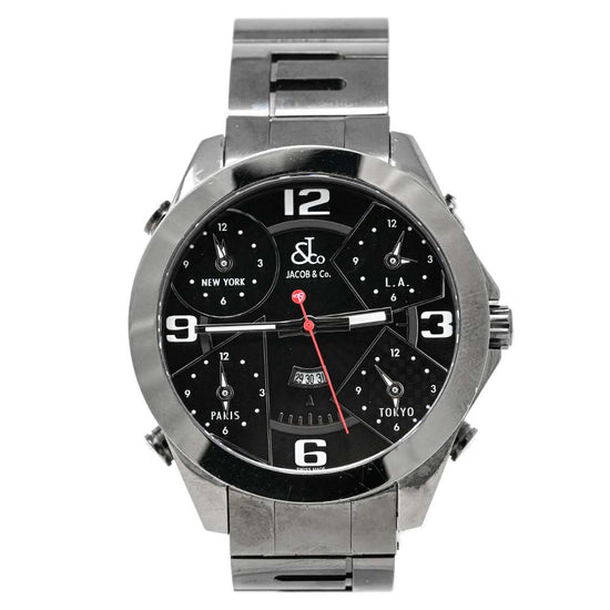 Load image into Gallery viewer, Jacob And Co Mens Five Time Zone Black Dial Watch - Happy Jewelers Fine Jewelry Lifetime Warranty
