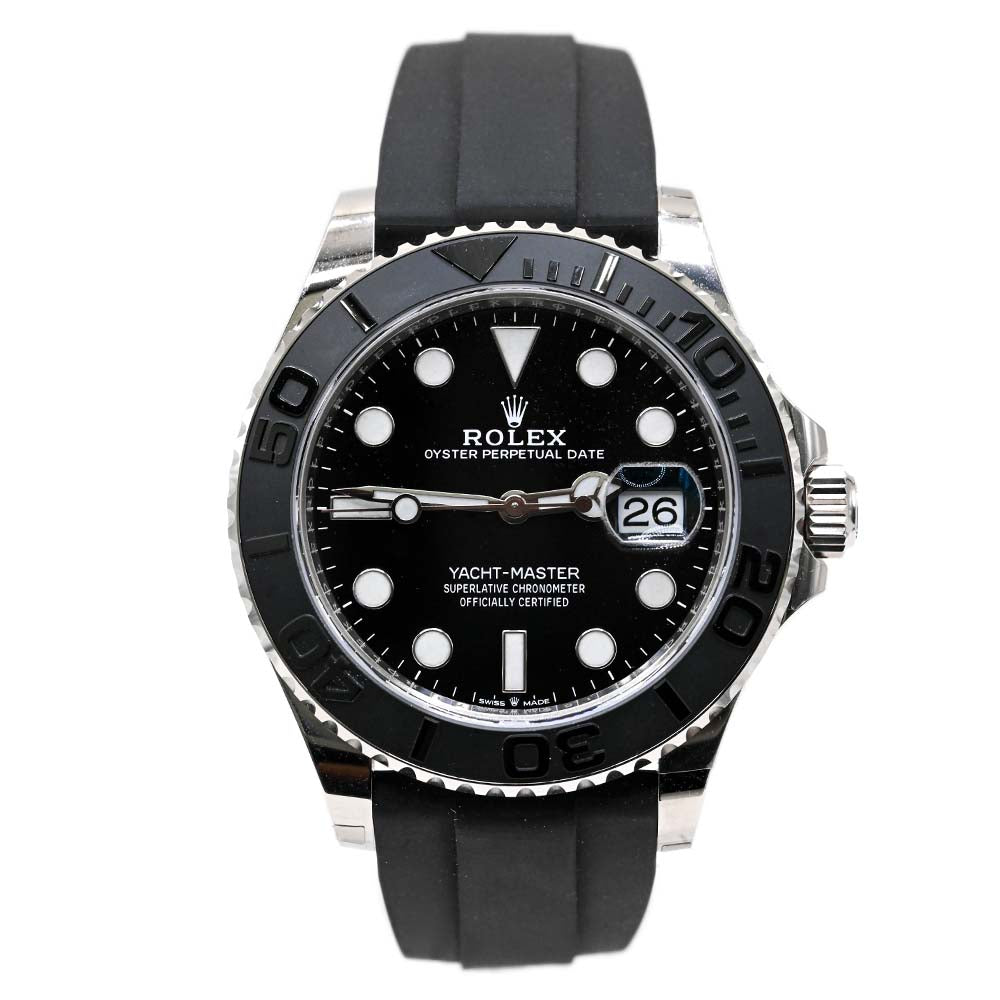 Load image into Gallery viewer, Rolex Men&amp;#39;s Yachtmaster White Gold 40mm Black Dot Dial Watch Reference #: 226659 - Happy Jewelers Fine Jewelry Lifetime Warranty
