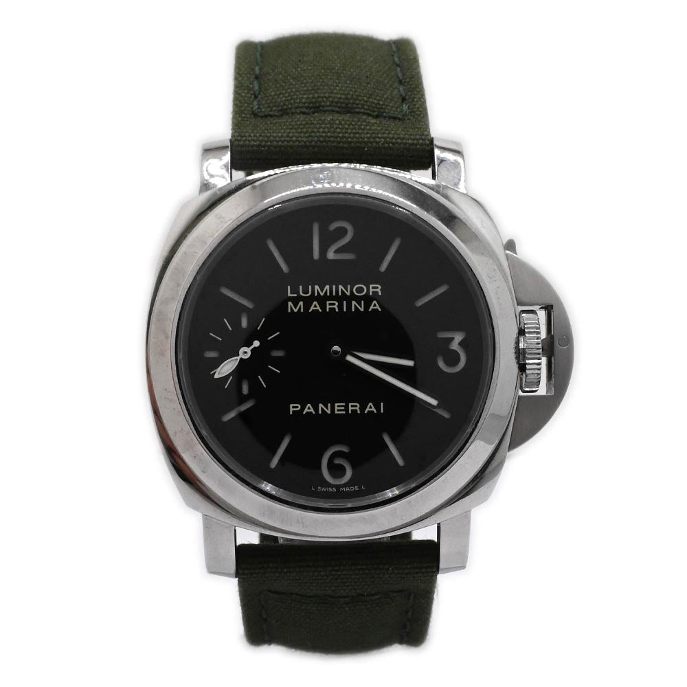 Panerai Men's Luminor Marina Stainless Steel 44mm Black Dial Watch Reference #: PAM00111 - Happy Jewelers Fine Jewelry Lifetime Warranty