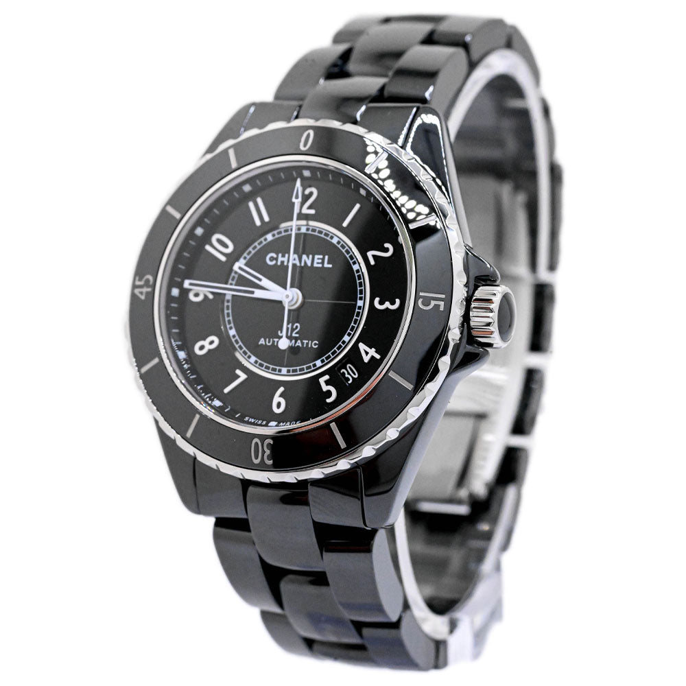 Chanel Men's J12 Black Ceramic 38mm Black Dial Watch Ref: #H5697