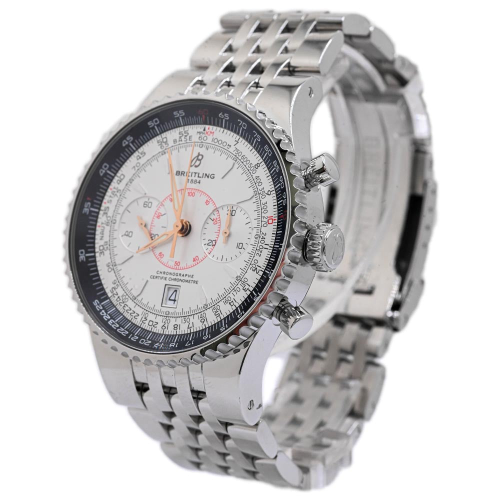 Breitling Men's Montbrilliant Stainless Steel 47mm White Chronograph Dial Watch Reference #:  A2334024-G631SS - Happy Jewelers Fine Jewelry Lifetime Warranty