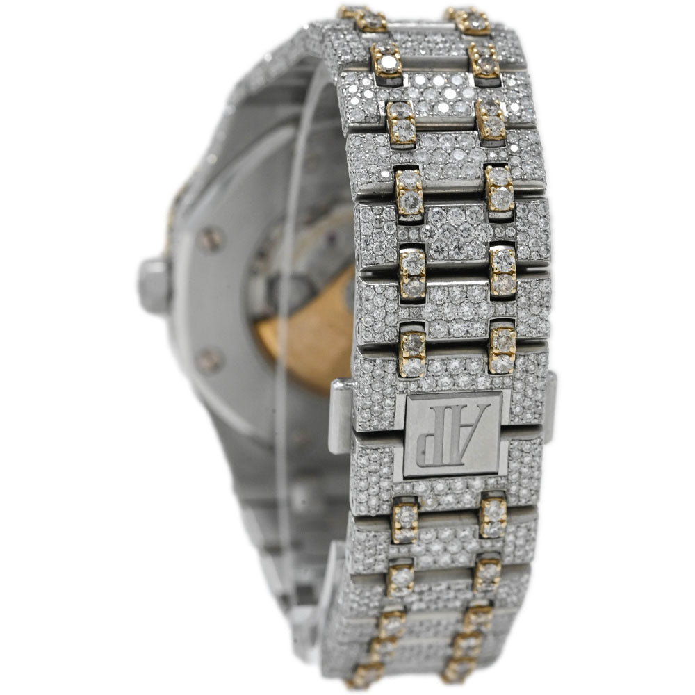 Audemars Piguet Men's Royal Oak Stainless Steel 41mm Custom ICED OUT Pave Dial Watch - Happy Jewelers Fine Jewelry Lifetime Warranty