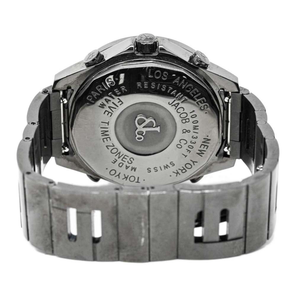 Jacob And Co Mens Five Time Zone Black Dial Watch - Happy Jewelers Fine Jewelry Lifetime Warranty