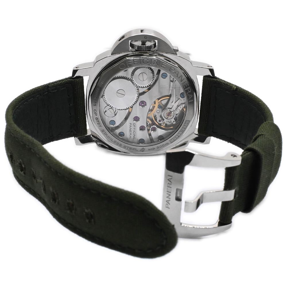 Panerai Men's Luminor Marina Stainless Steel 44mm Black Dial Watch Reference #: PAM00111 - Happy Jewelers Fine Jewelry Lifetime Warranty
