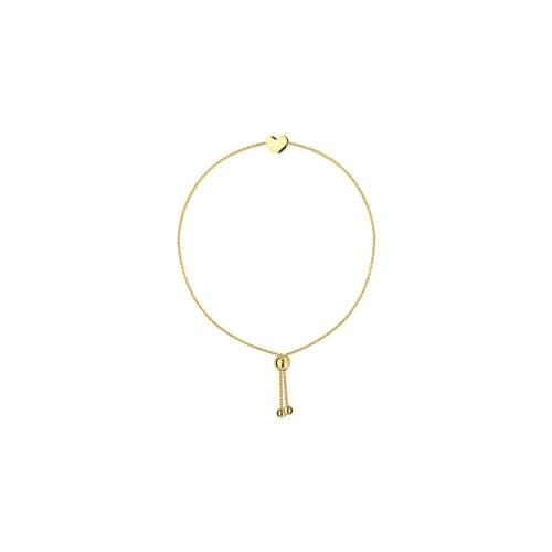 Gold Heart Bangle Bracelet | Medium Bangle | Heart Charm | Double Adjustable  – Symbol of Love