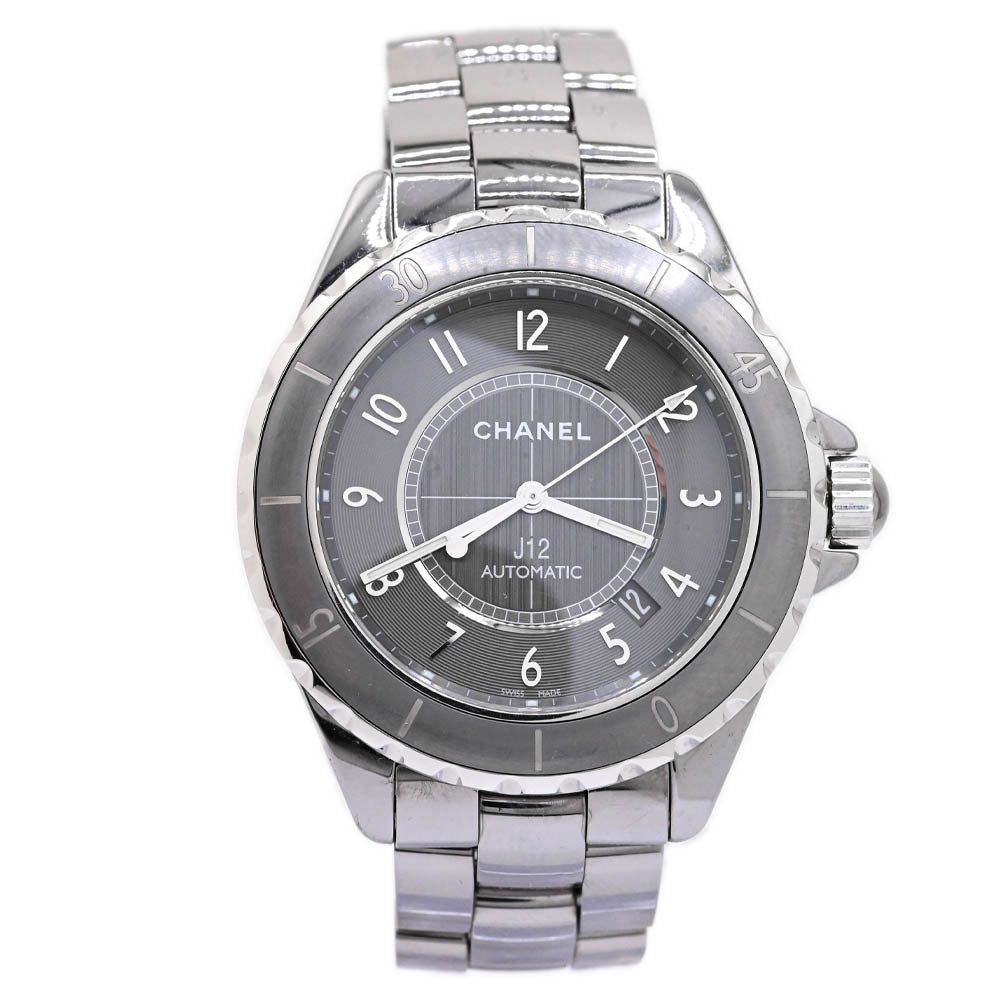 Chanel Unisex J12 41mm Titanium Ceramic Case, Grey Dial Watch Reference #: H2934 - Happy Jewelers Fine Jewelry Lifetime Warranty