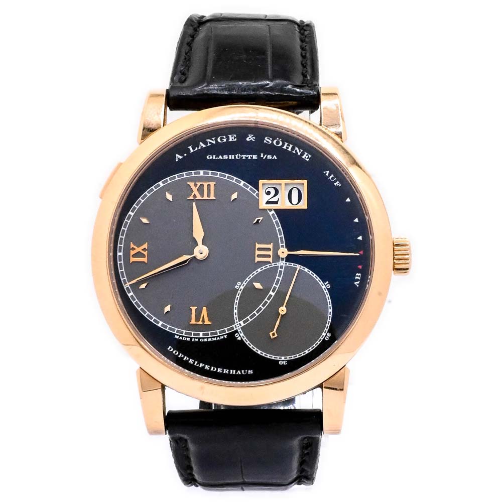 Mens A. Lange & Sohne Grand Lange 1 18k Rose Gold 41mm Black Dial Watch Reference# 115.031 - Happy Jewelers Fine Jewelry Lifetime Warranty
