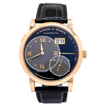 Mens A. Lange & Sohne Grand Lange 1 18k Rose Gold 41mm Black Dial Watch Reference# 115.031 - Happy Jewelers Fine Jewelry Lifetime Warranty
