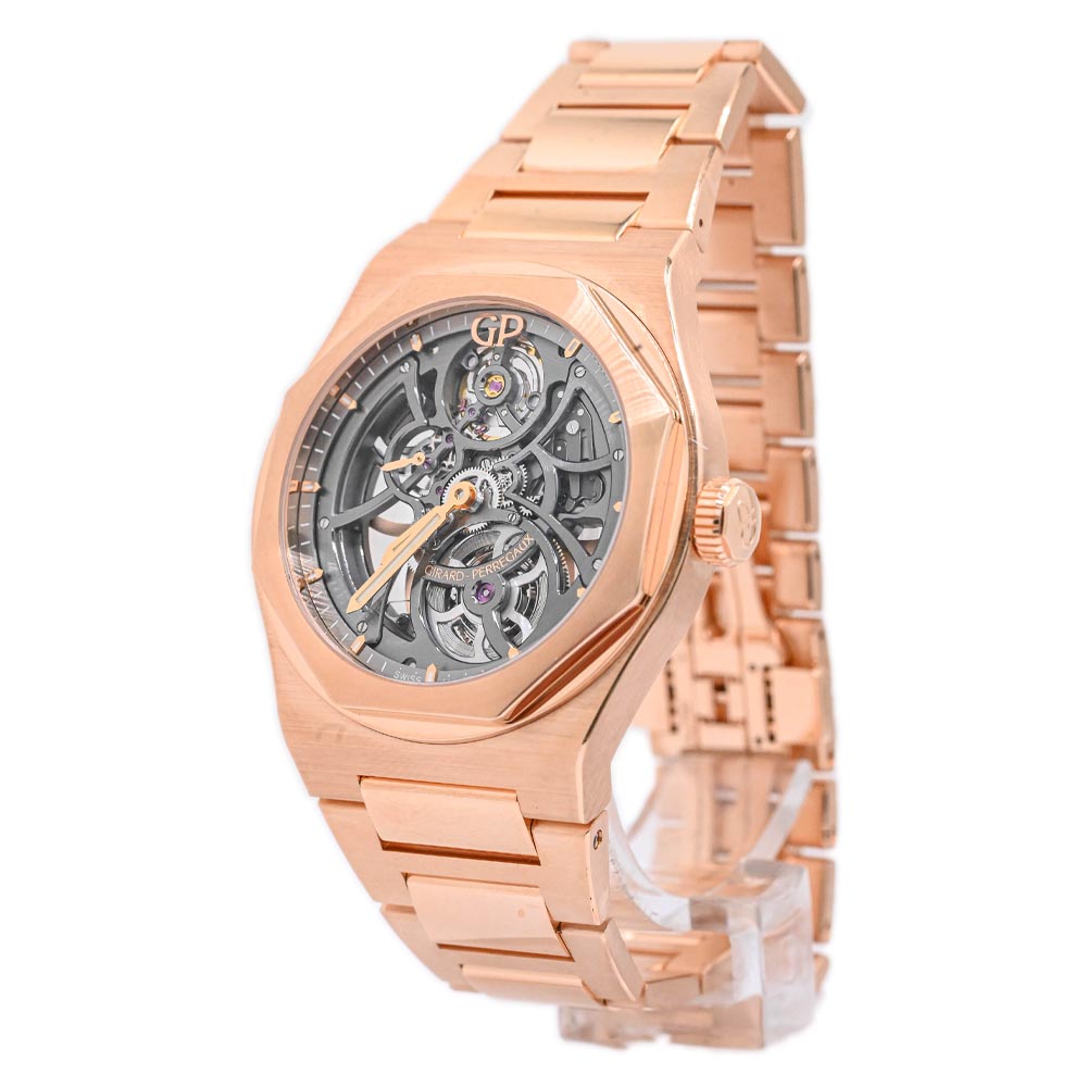 NEW! Girard Perregaux Men's Rose Gold 44mm Skelet Laureato Skeleton Dial Watch Ref# 81015-52-002-52A - Happy Jewelers Fine Jewelry Lifetime Warranty