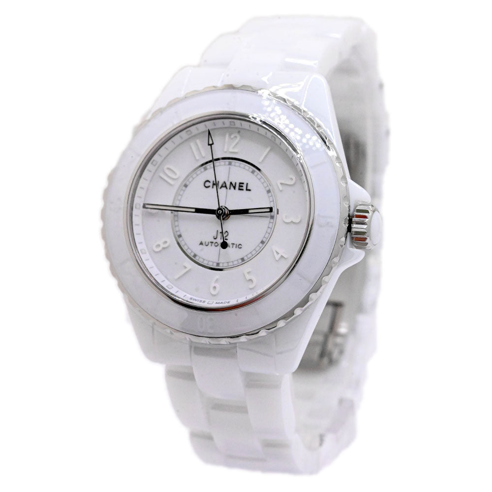Chanel J12 White Ceramic 38mm White Dial Watch Ref# H6186