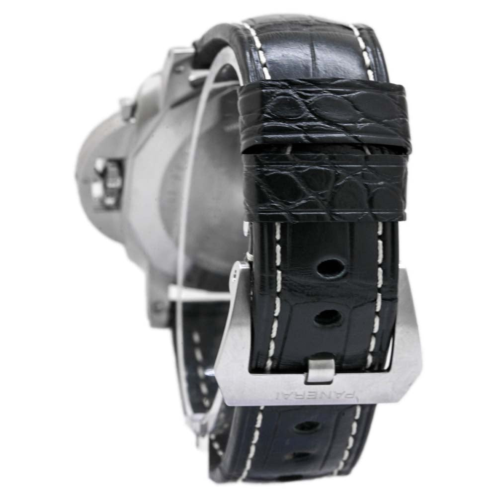 Panerai Mens Luminor Marina Stainless Steel 44mm Black Stick Dial Watch Reference #: PAM01312 - Happy Jewelers Fine Jewelry Lifetime Warranty
