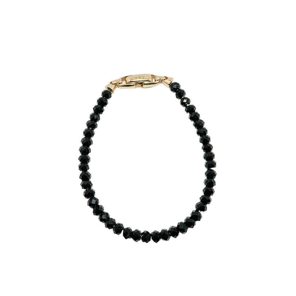 Men's Diamond Cut Black Spinel Bracelet - Happy Jewelers Fine Jewelry Lifetime Warranty